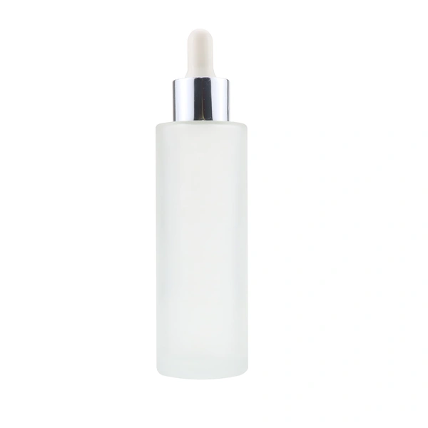 Factory wholesale Skincare Liquid packaging set white cosmetic glass bottle with silver cap