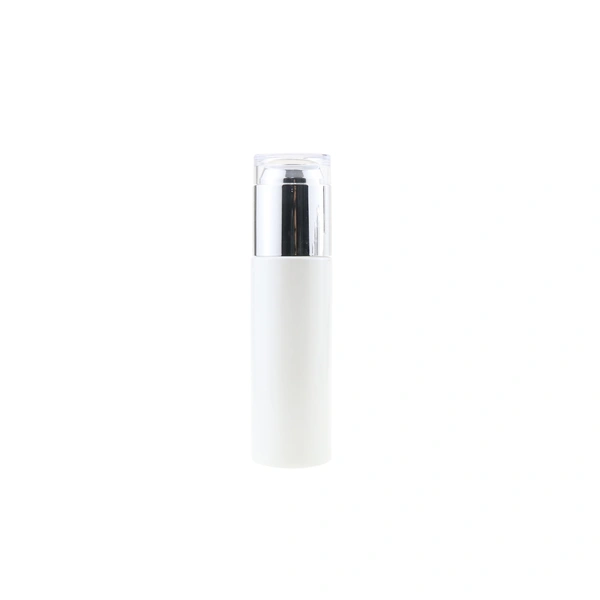 Factory wholesale Skincare Liquid packaging set white cosmetic glass bottle with silver cap