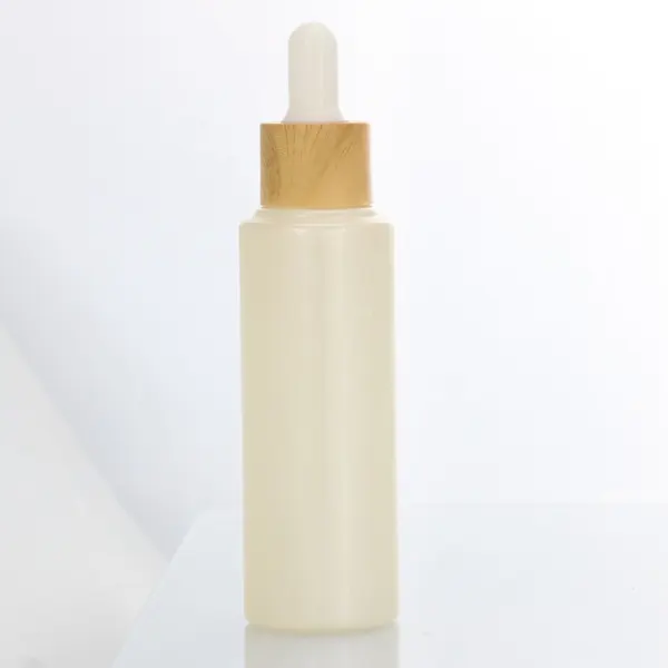 luxury 50ml clear heavy glass thick bottom Flat shoulder dropper bottles