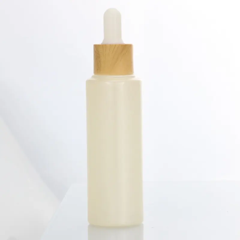 luxury 50ml clear heavy glass thick bottom Flat shoulder dropper bottles