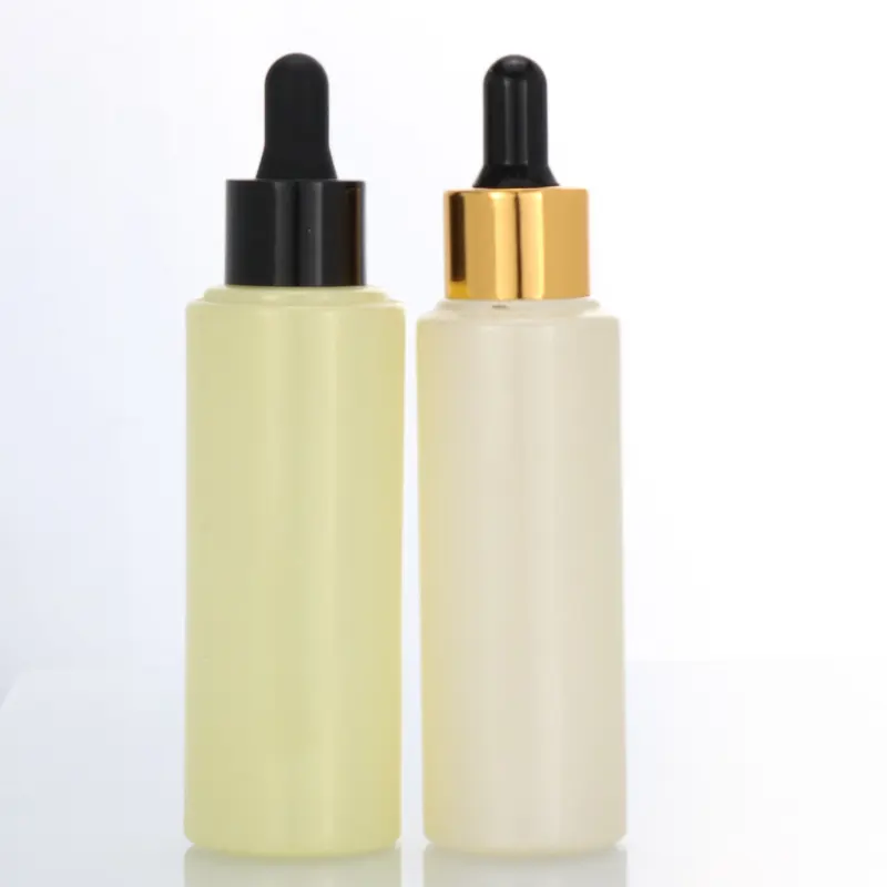 luxury 50ml clear heavy glass thick bottom Flat shoulder dropper bottles