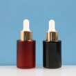 perfume packaging serum flat shoulder dropper oil glass bottles