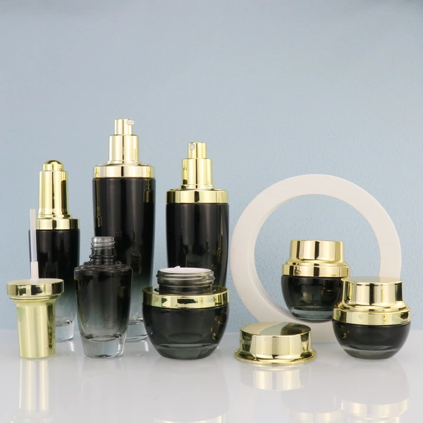 glass cosmetic bottle and jar for cosmetic packaging