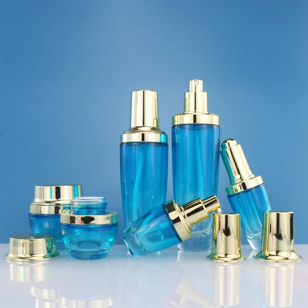 cosmetic glass bottle sets glass jar for skincare face cream lotion bottle