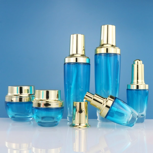 cosmetic glass bottle sets glass jar for skincare face cream lotion bottle