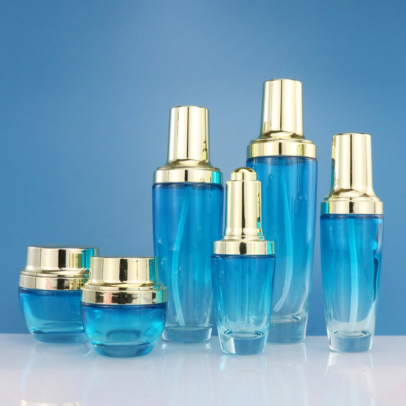 cosmetic glass bottle sets glass jar for skincare face cream lotion bottle