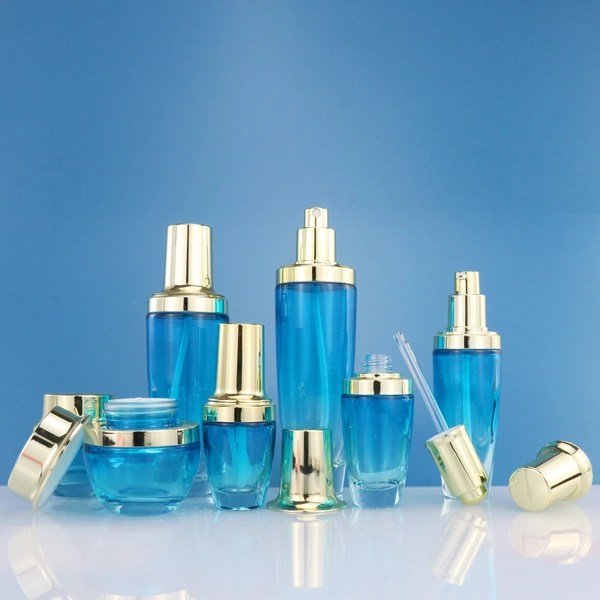cosmetic glass bottle sets glass jar for skincare face cream lotion bottle