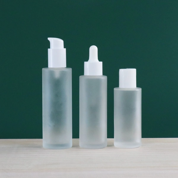 Glass Bottle Lotion Pump Blue Cosmetic Glass Simple Skin Care Pump Sprayer