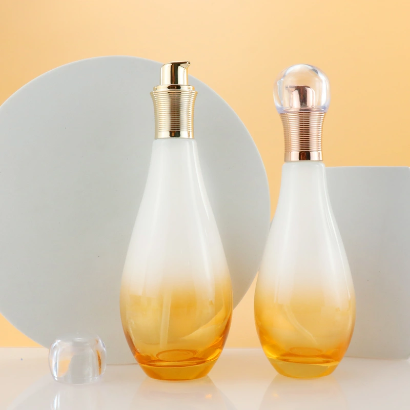 white glass oil bottle perfume spray glass toner lotion bottle sets 