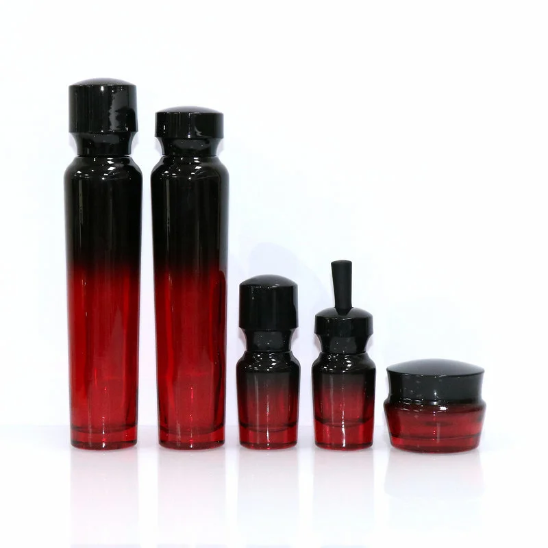 black red baby glass bottle glass dropper toner lotion bottle sets 