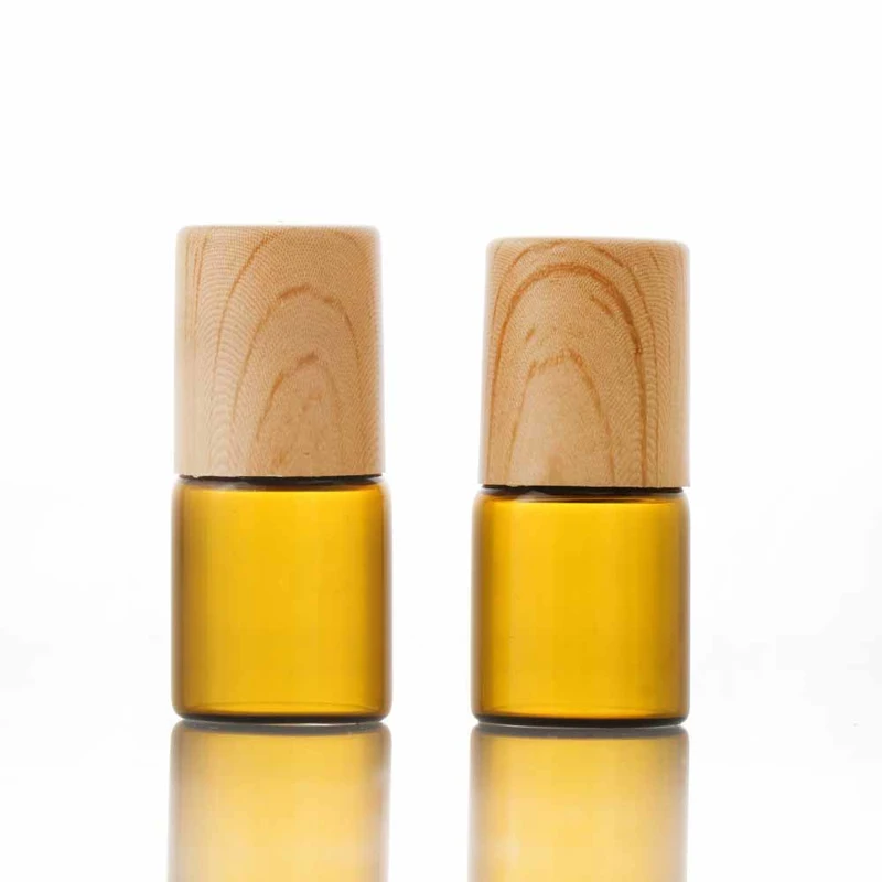 Amber 2ml Glass Roll On Bottles With Roller Ball for Essential Oils