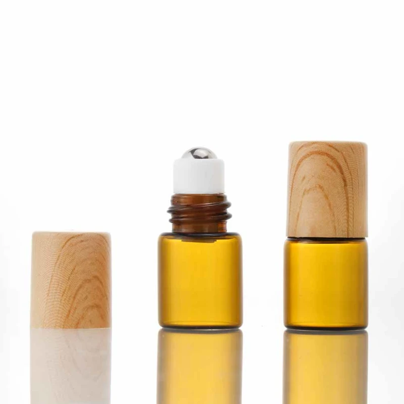 Amber 2ml Glass Roll On Bottles With Roller Ball for Essential Oils