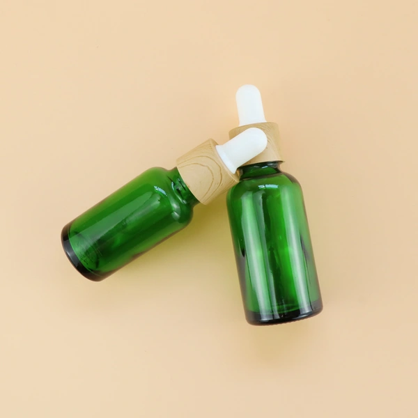 essential oil perfume glass dropper bottle with bamboo dropper cap