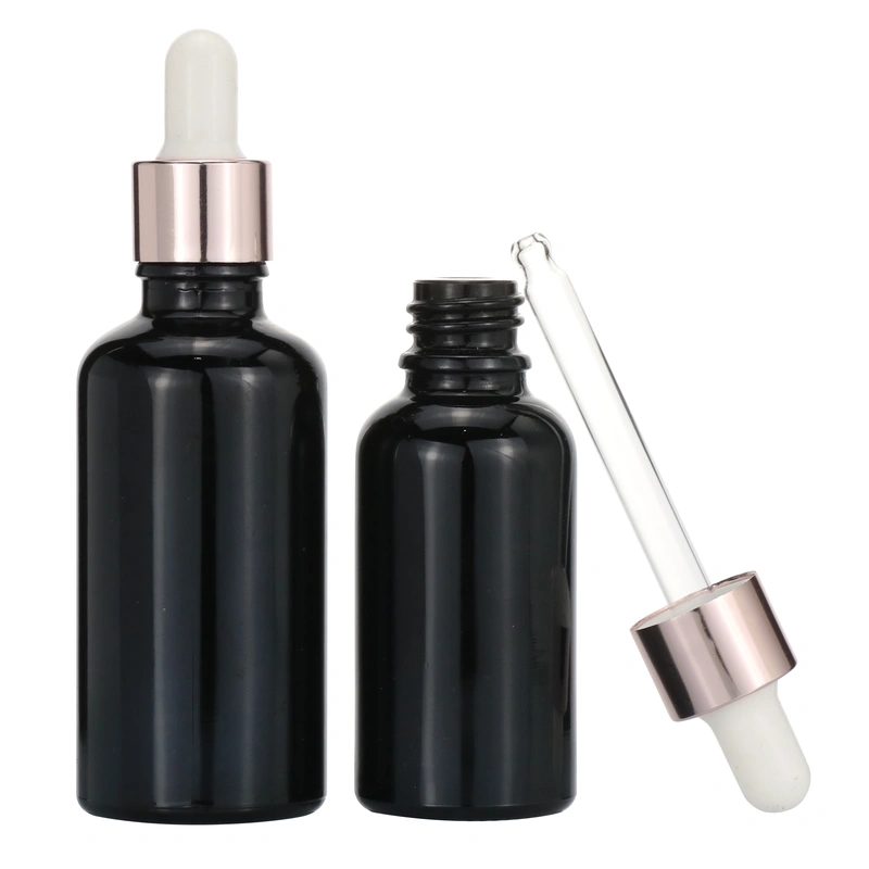 pink essential oil perfume glass bamboo dropper bottle