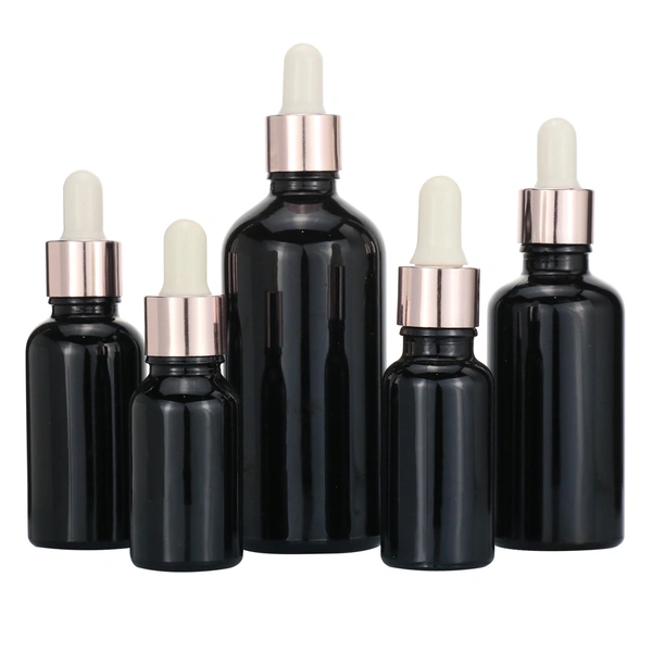 pink essential oil perfume glass bamboo dropper bottle