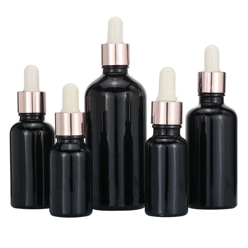 pink essential oil perfume glass bamboo dropper bottle