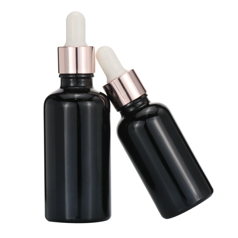 pink essential oil perfume glass bamboo dropper bottle