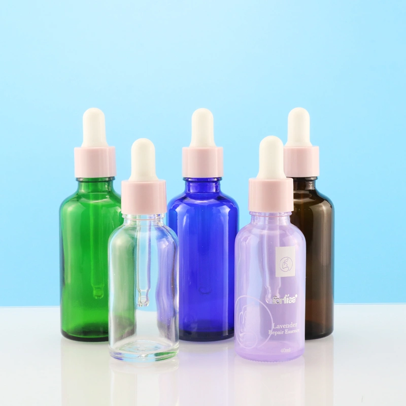 cosmetic packaging essential oil perfume glass bamboo dropper bottle