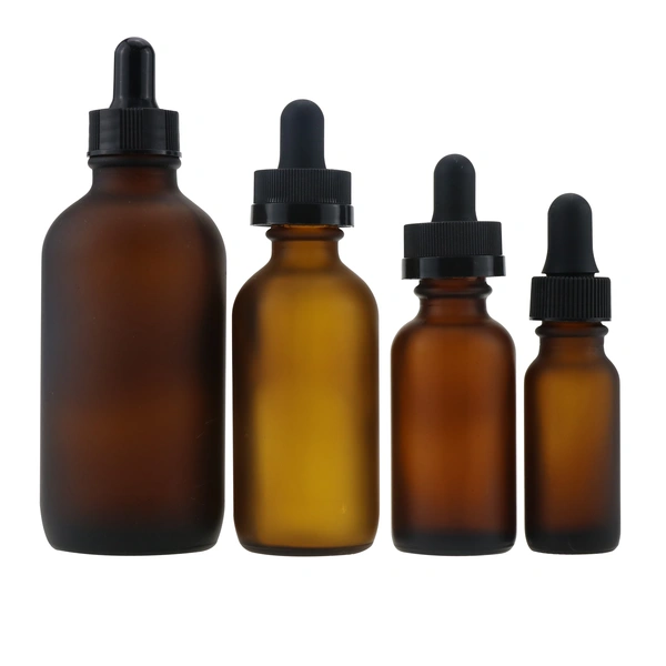 matte black empty perfume glass dropper spray boston round  bottle