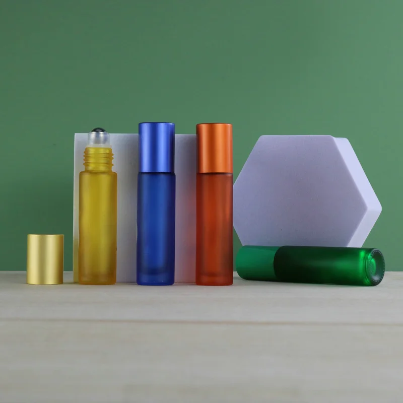 New essential oil roller bottle steel ball 10ml roll on perfume bottle