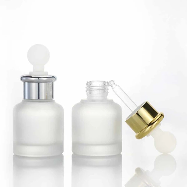 empty skincare lotion cream glass spray round pink cosmetic bottle