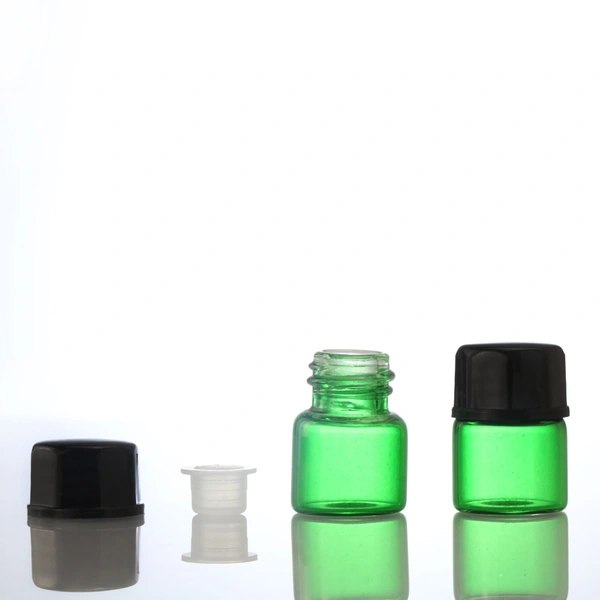 Clear green Mini Trial Sample Essential Oil Glass Dropper Bottle