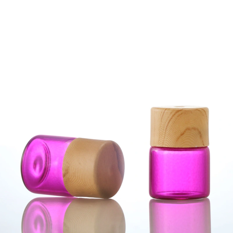 1ml 2ml amber/pink essential oil sample traveling glass bottle