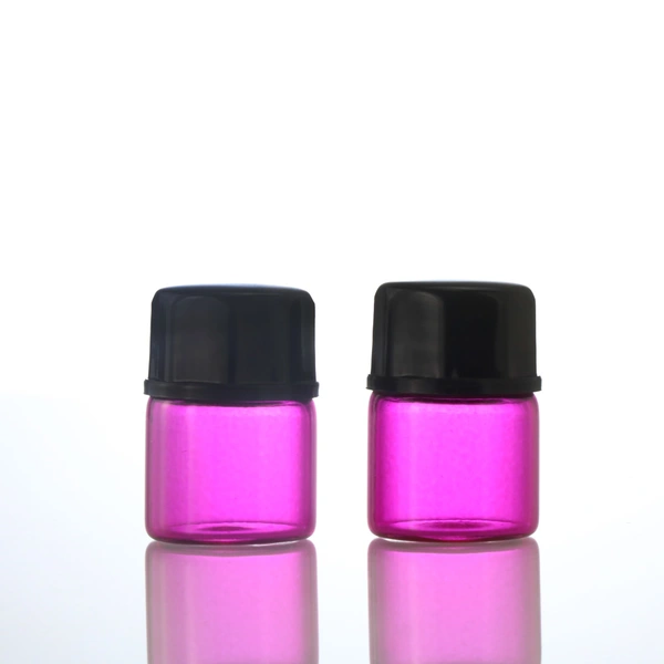 1ml 2ml amber/pink Essential Oil Bottle with Orifice Reducers