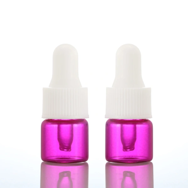 Small 2ml pink Mini Essential Oil Dropper Bottles
