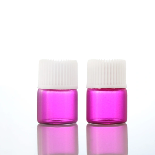 Small 2ml pink Mini Essential Oil Dropper Bottles