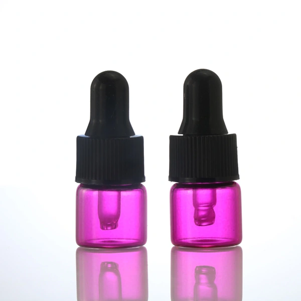Small 2ml pink Mini Essential Oil Dropper Bottles