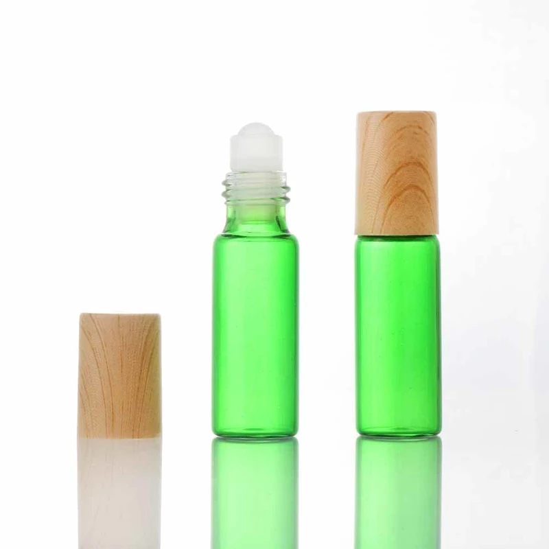 5ml empty glass perfume roll on bottles with plastic bamboo cap
