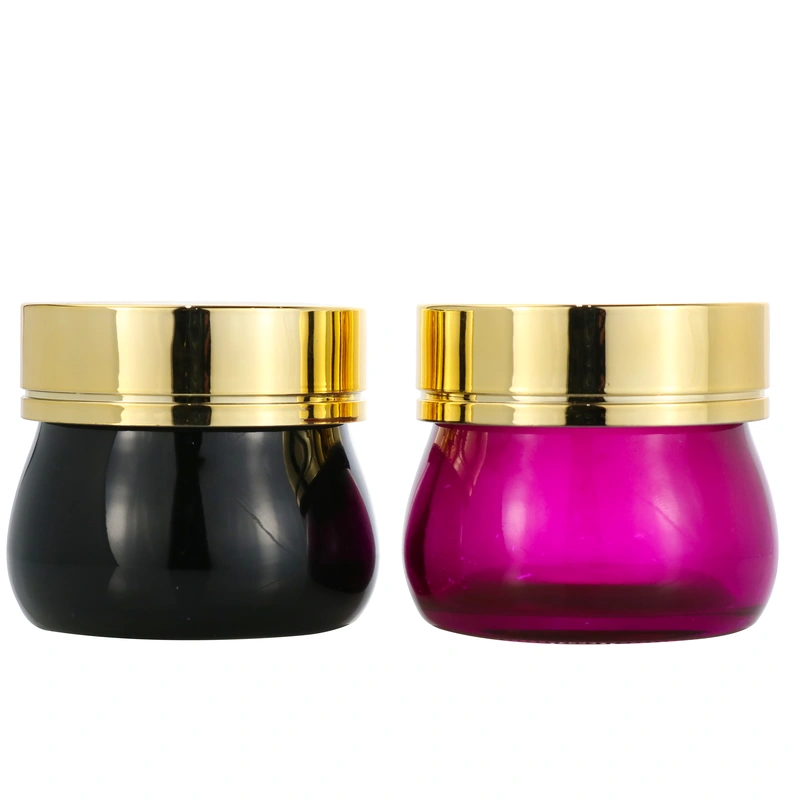 frosted cosmetic cream glass jar with lid