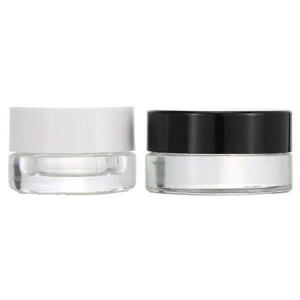  3ml sample jars 5ml round clear jars with white black lid