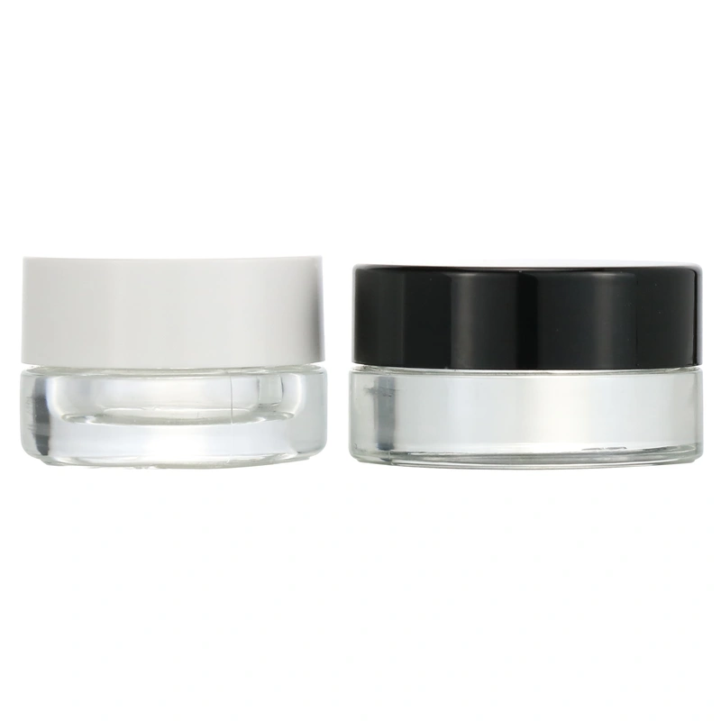  3ml sample jars 5ml round clear jars with white black lid