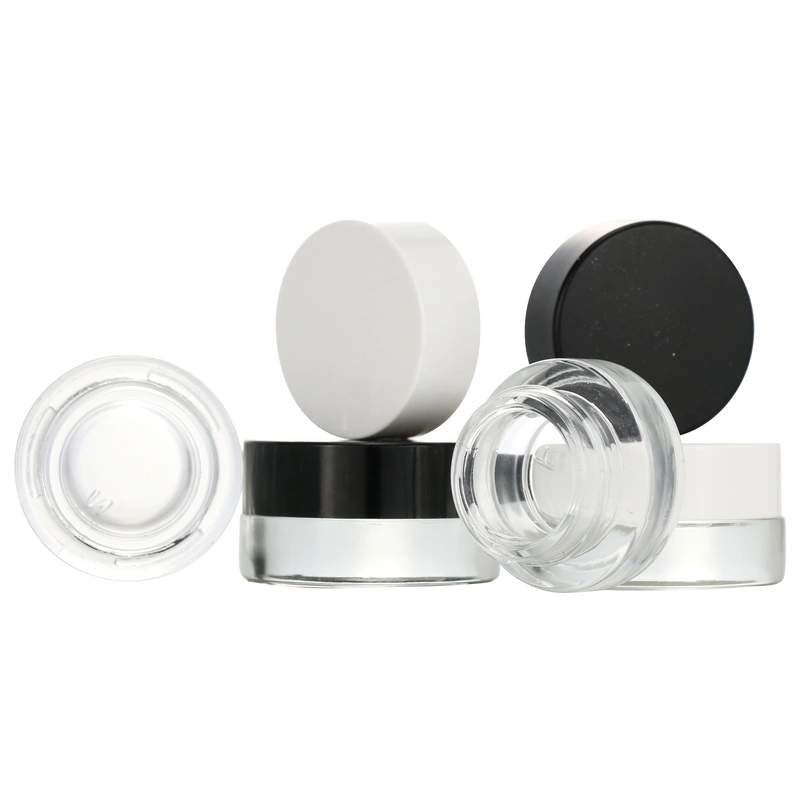 Custom Logo Square Concentrate Containers Child Resistant Cap CRC Glass Jar