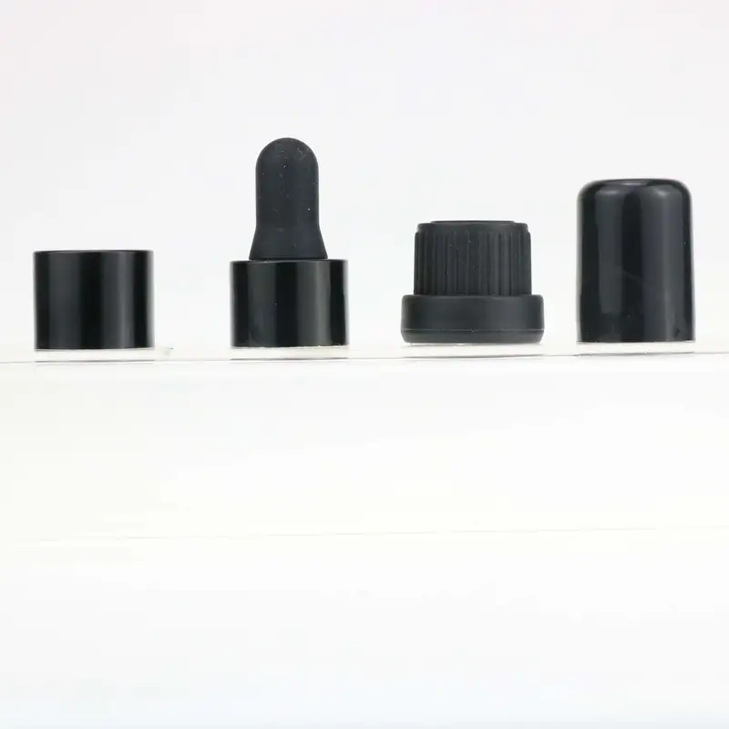 Black Bottle Cap  Frosted Dropper Bottle With Gold Cap