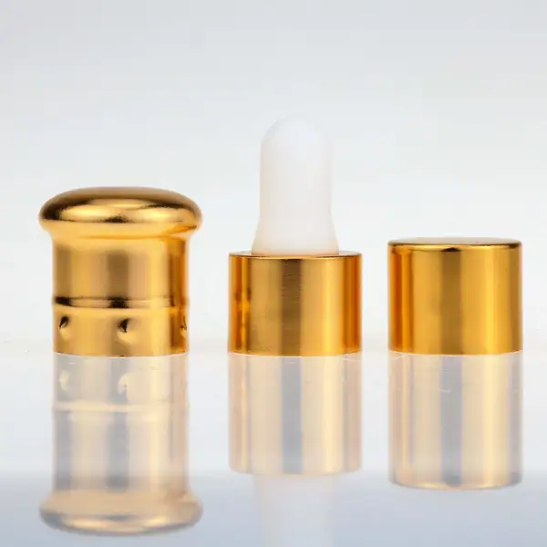 Black Bottle Cap  Frosted Dropper Bottle With Gold Cap