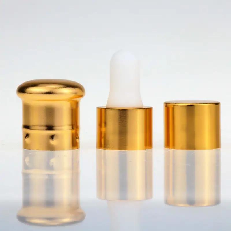 Black Bottle Cap  Frosted Dropper Bottle With Gold Cap