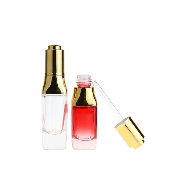 Luxury Empty Custom Printing 1oz 30ml 50ml Flat  Dropper Glass Bottle