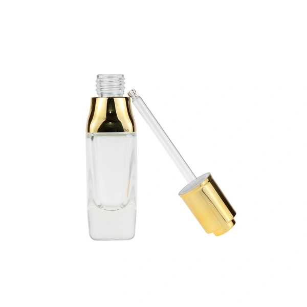 Luxury Empty Custom Printing 1oz 30ml 50ml Flat  Dropper Glass Bottle