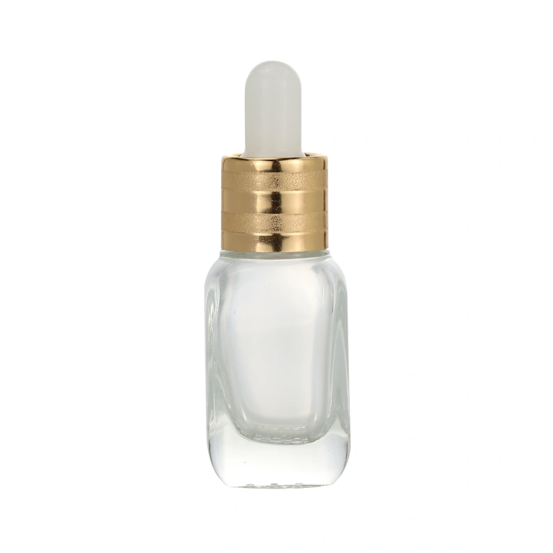 Luxury empty Square shape Clear Glass Serum Bottles 30ml