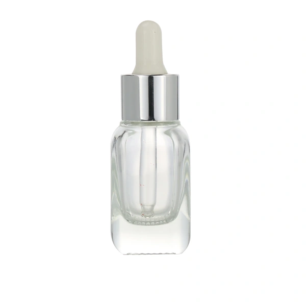 Luxury empty Square shape Clear Glass Serum Bottles 30ml