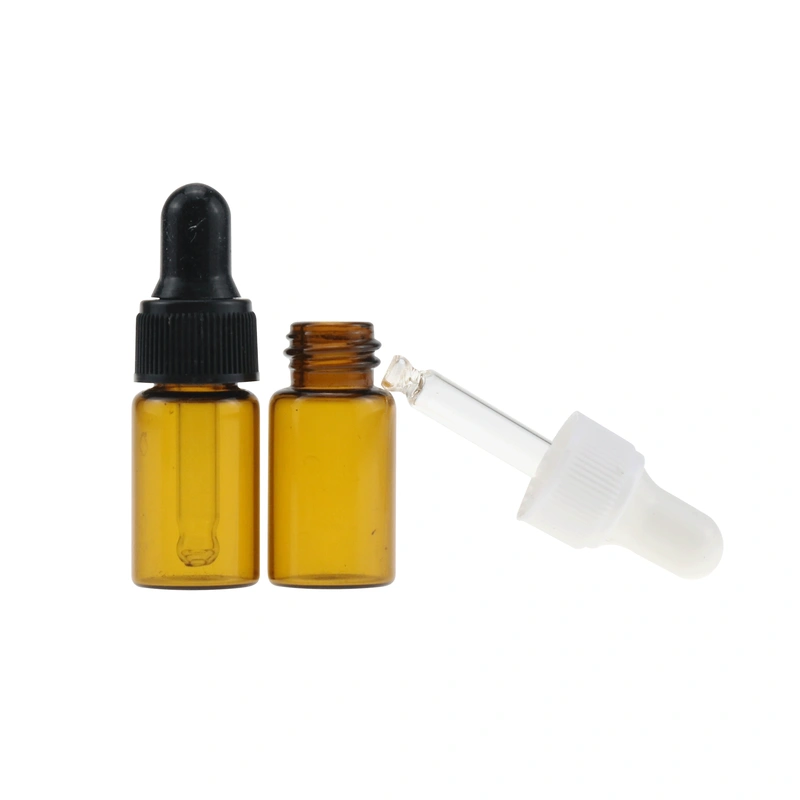 3ml  5ml Essential Oil Glass Bottle Sample Clear Amber Tube Glass Vial