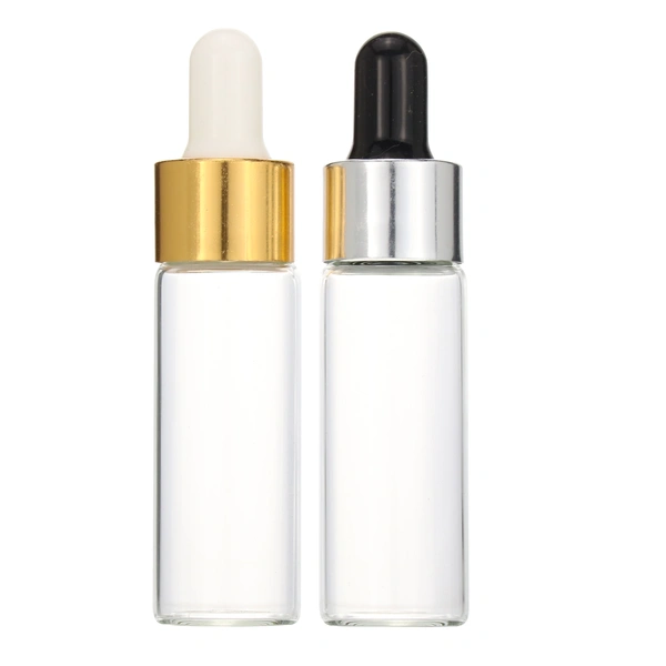 Low MOQ  Essential Oil Glass Bottle Clear Amber Tube Glass Vial 