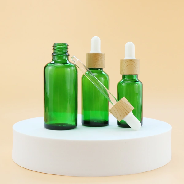 30ml 50ml matte frosted green glass dropper essential oil bottles