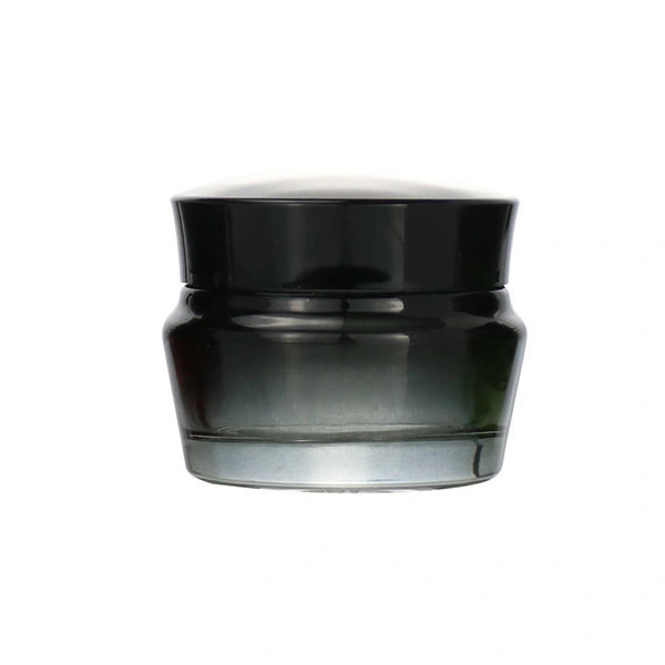 50g glass cream jar with black lid eco friendly cosmetic containers