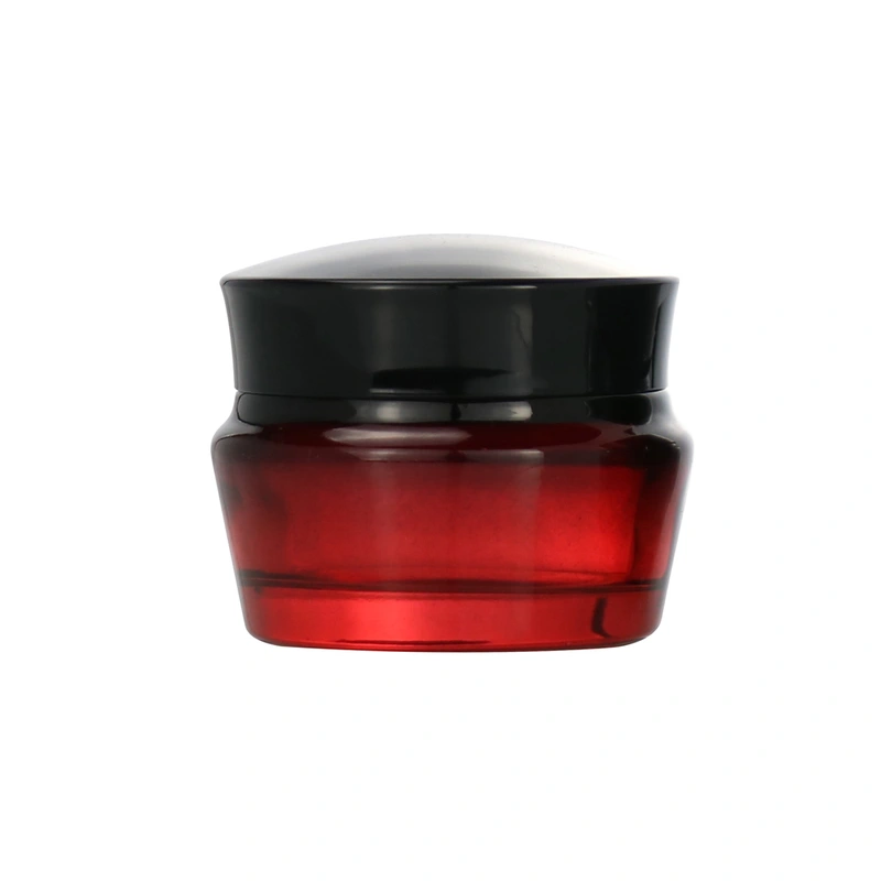 50g glass cream jar with black lid eco friendly cosmetic containers