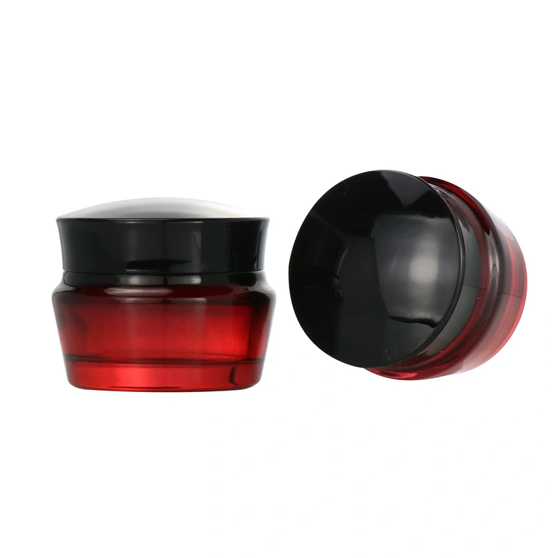 50g glass cream jar with black lid eco friendly cosmetic containers