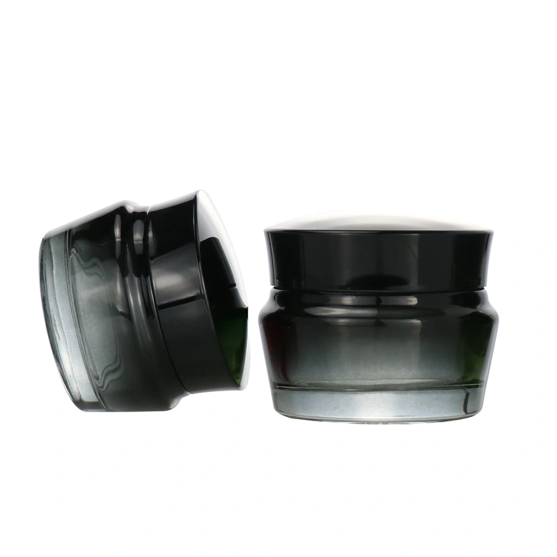 50g glass cream jar with black lid eco friendly cosmetic containers